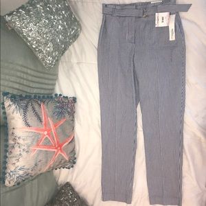 NWT Anne Klein striped size 6 slim ankle trousers